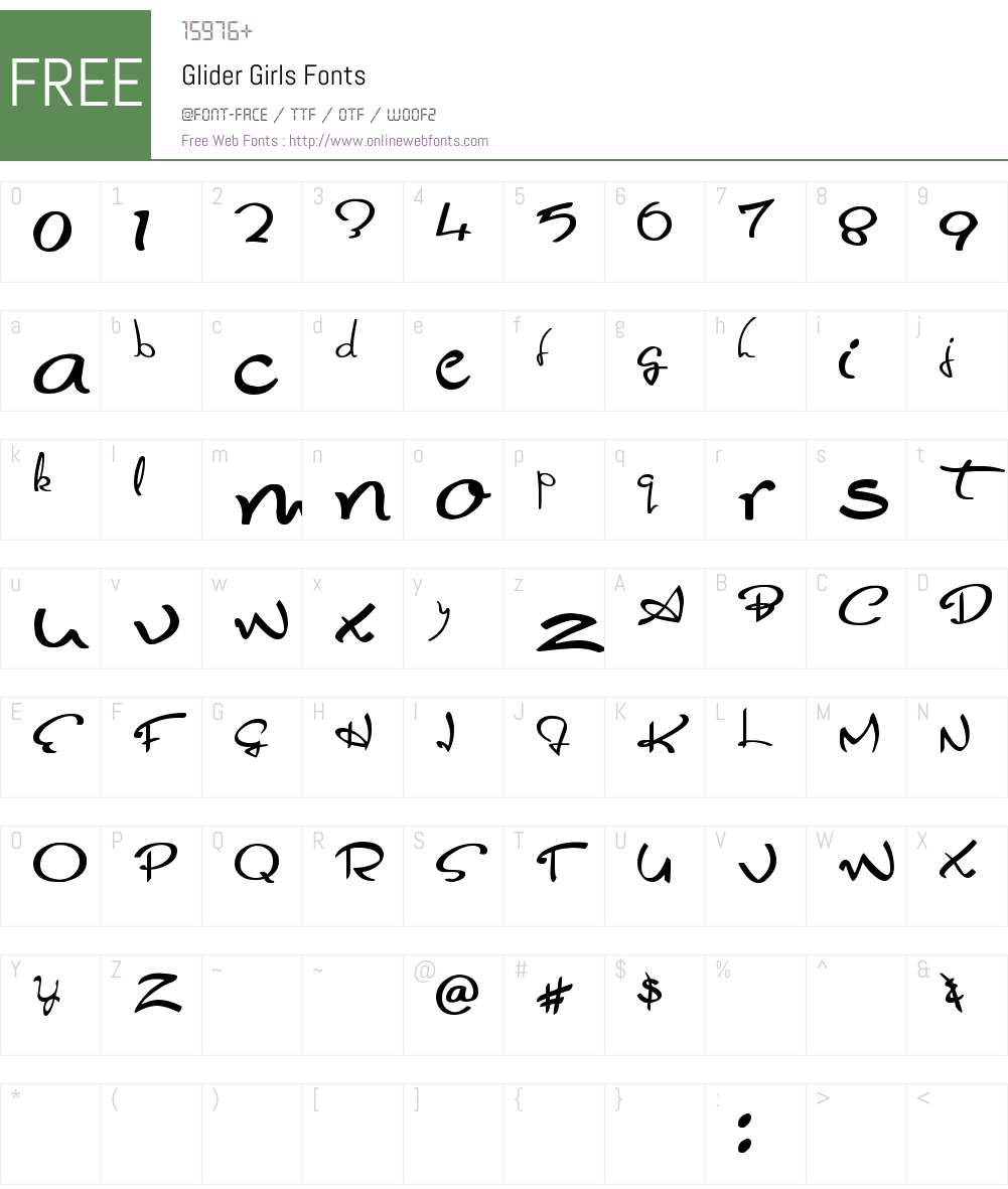 Glider Girls Font Screenshots