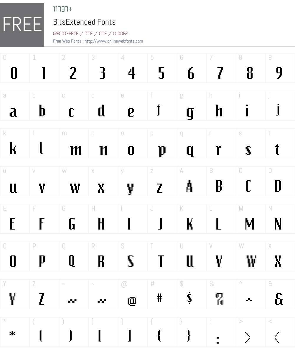 BitsExtended Font Screenshots