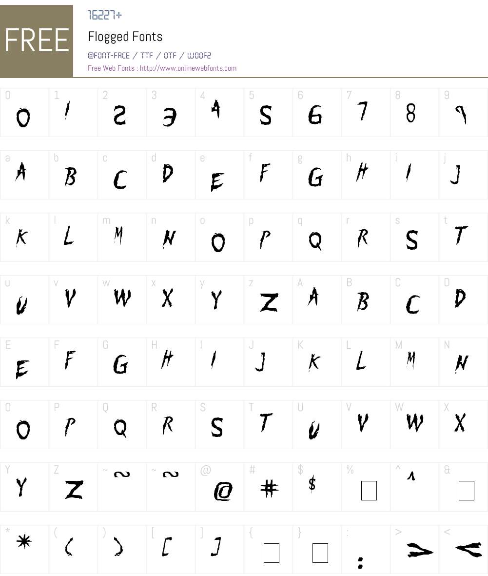 Flogged Font Screenshots