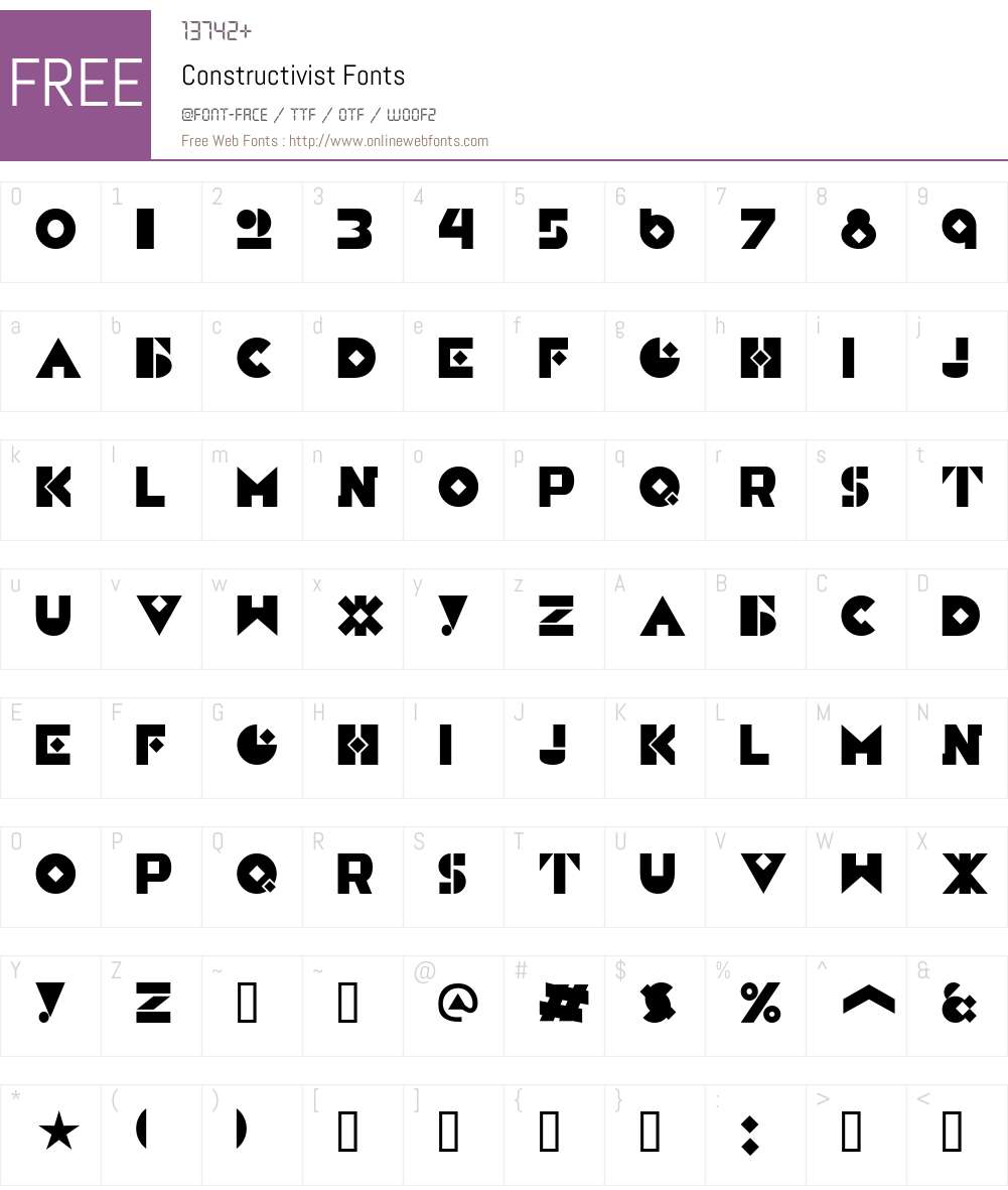 Constructivist Font Screenshots