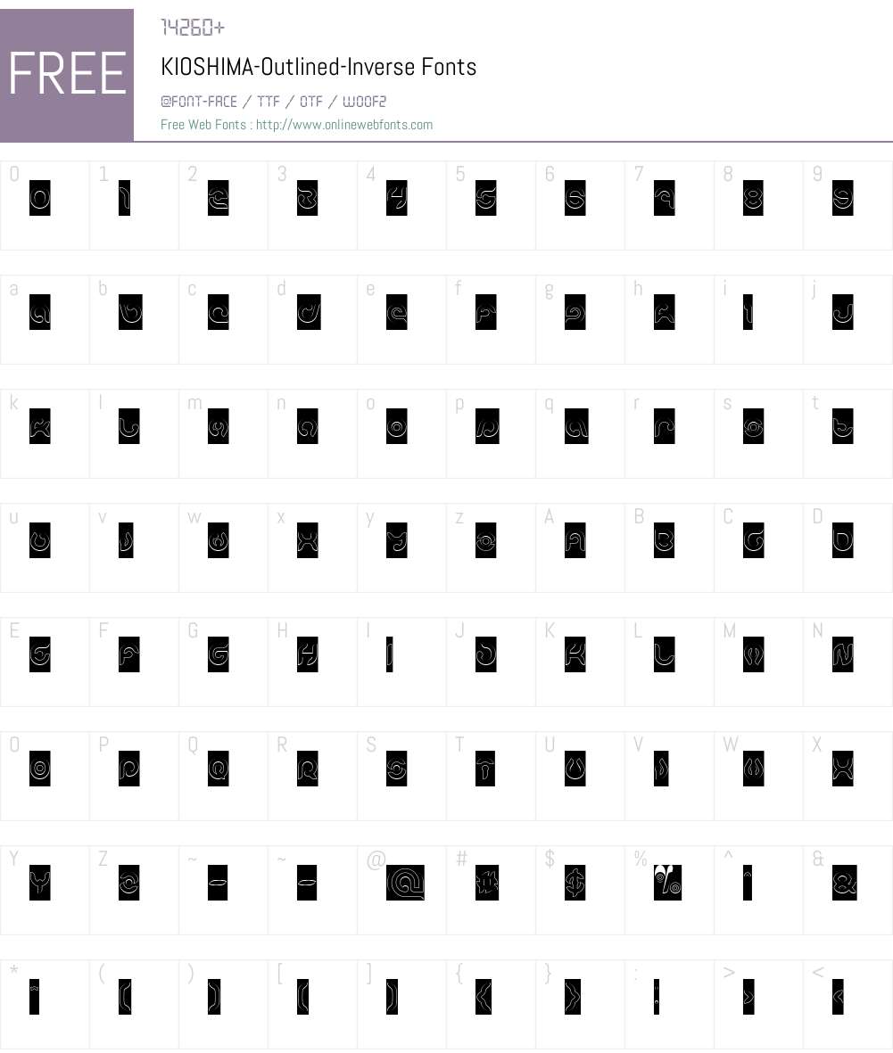 KIOSHIMA-Outlined-Inverse Font Screenshots