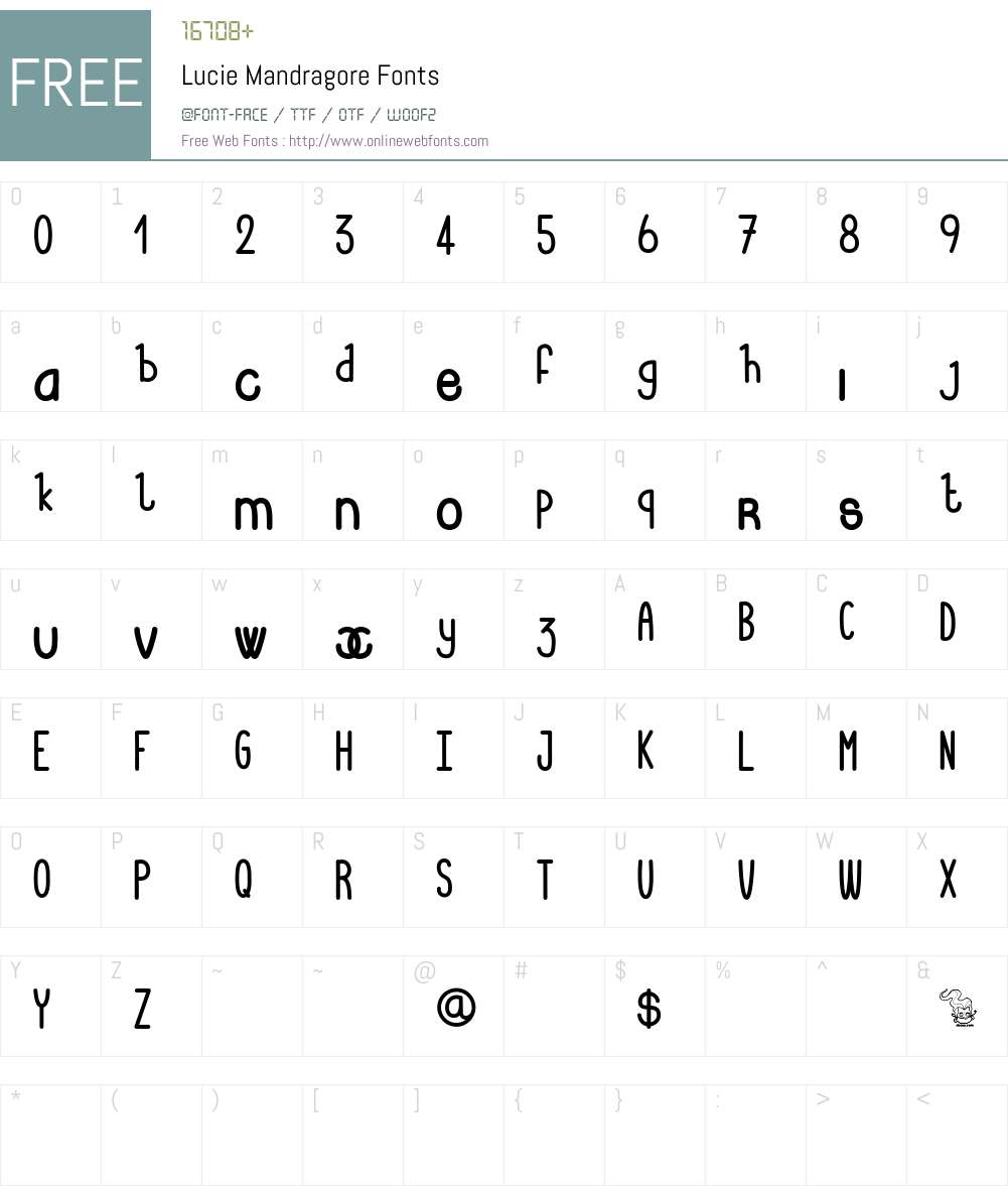 Lucie Mandragore Font Screenshots