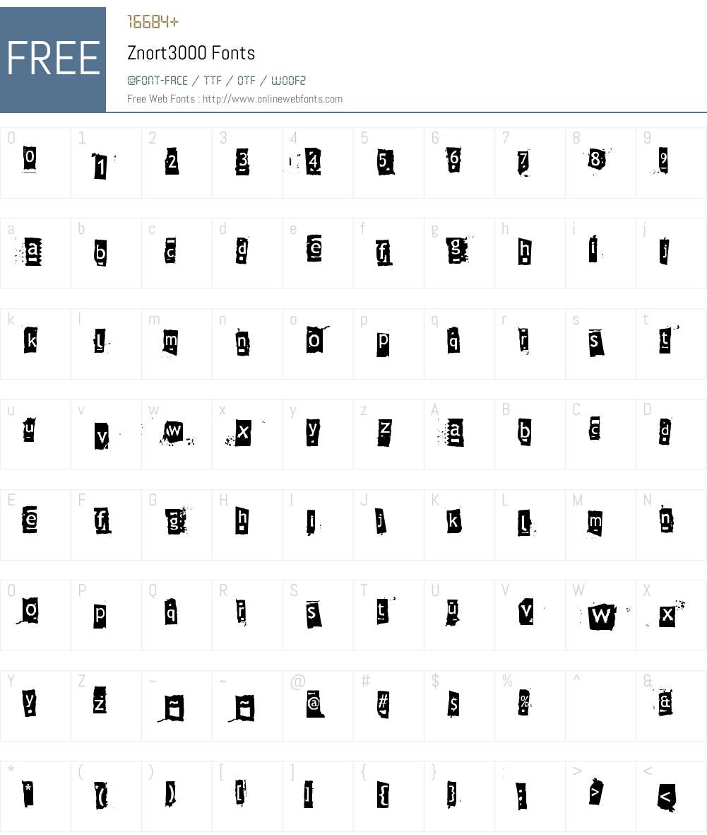 Znort3000 Font Screenshots