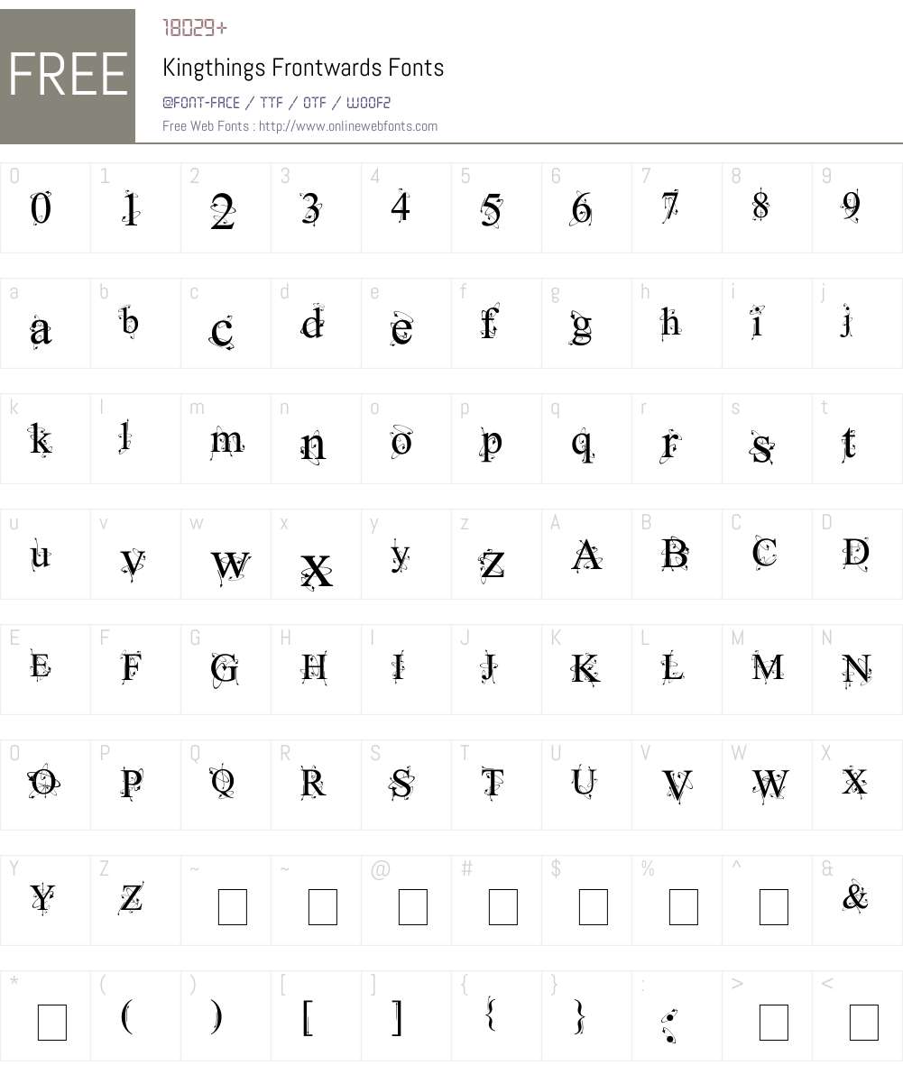 Kingthings Frontwards Font Screenshots