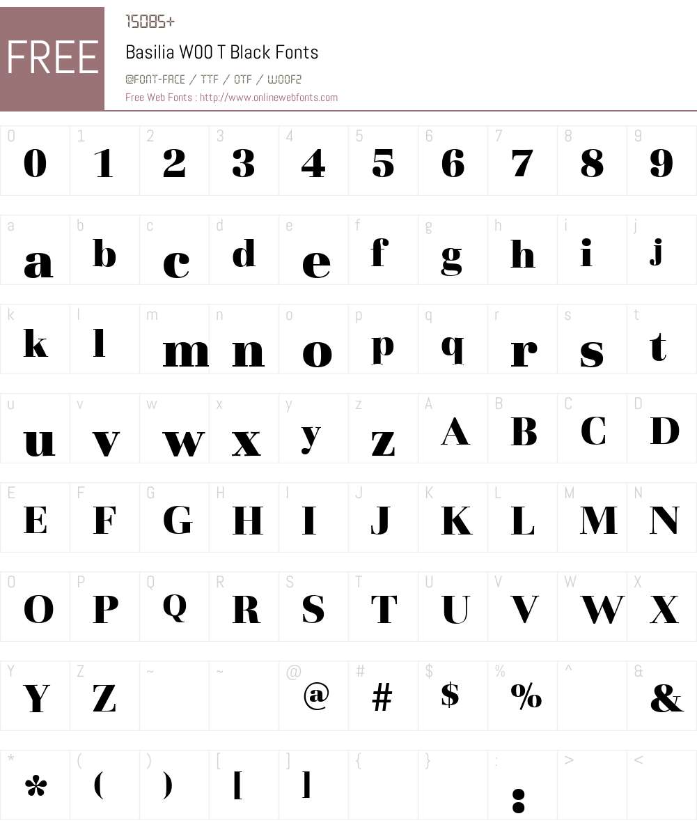BasiliaW00-TBlack Font Screenshots