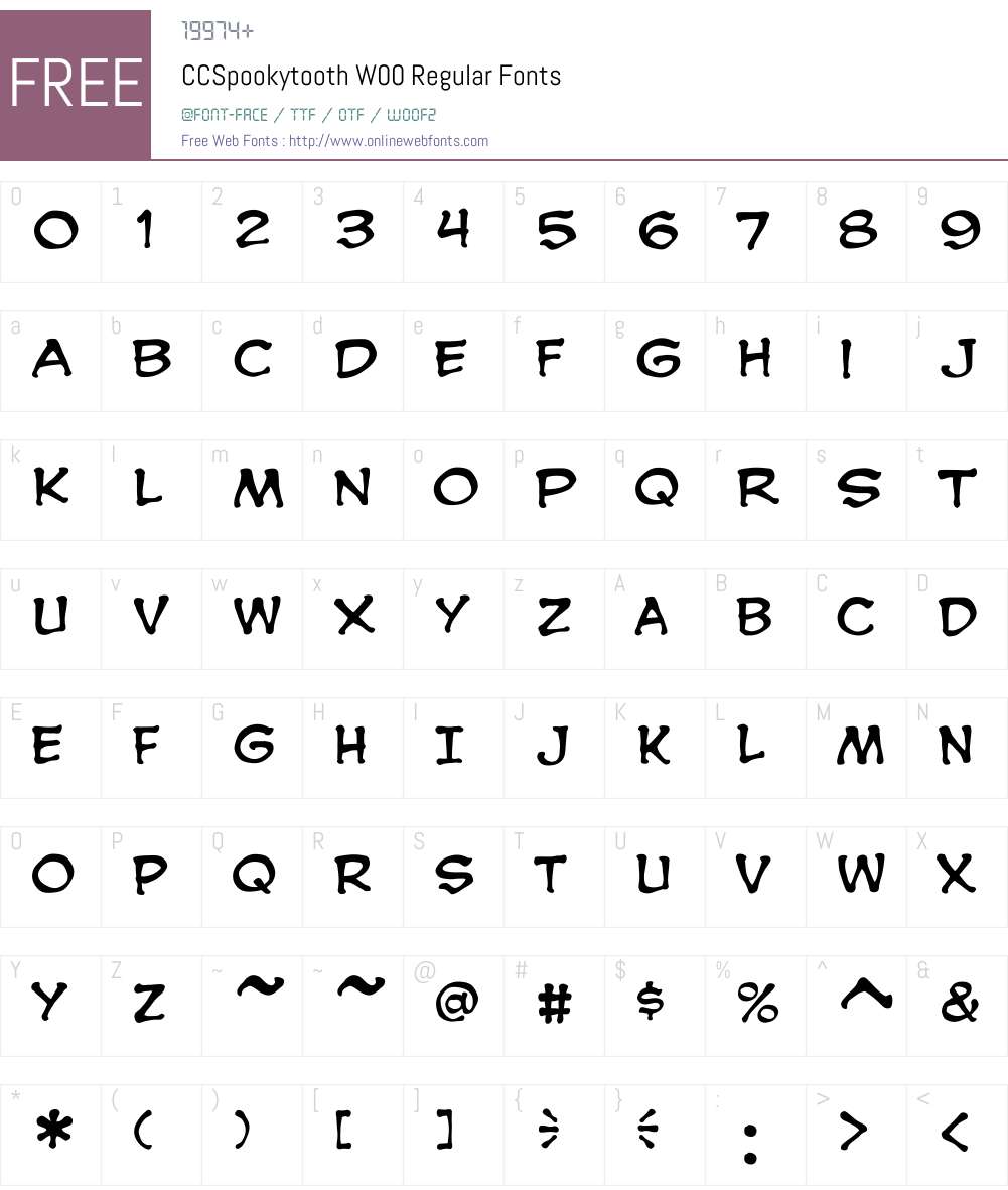 CCSpookytoothW00-Regular Font Screenshots
