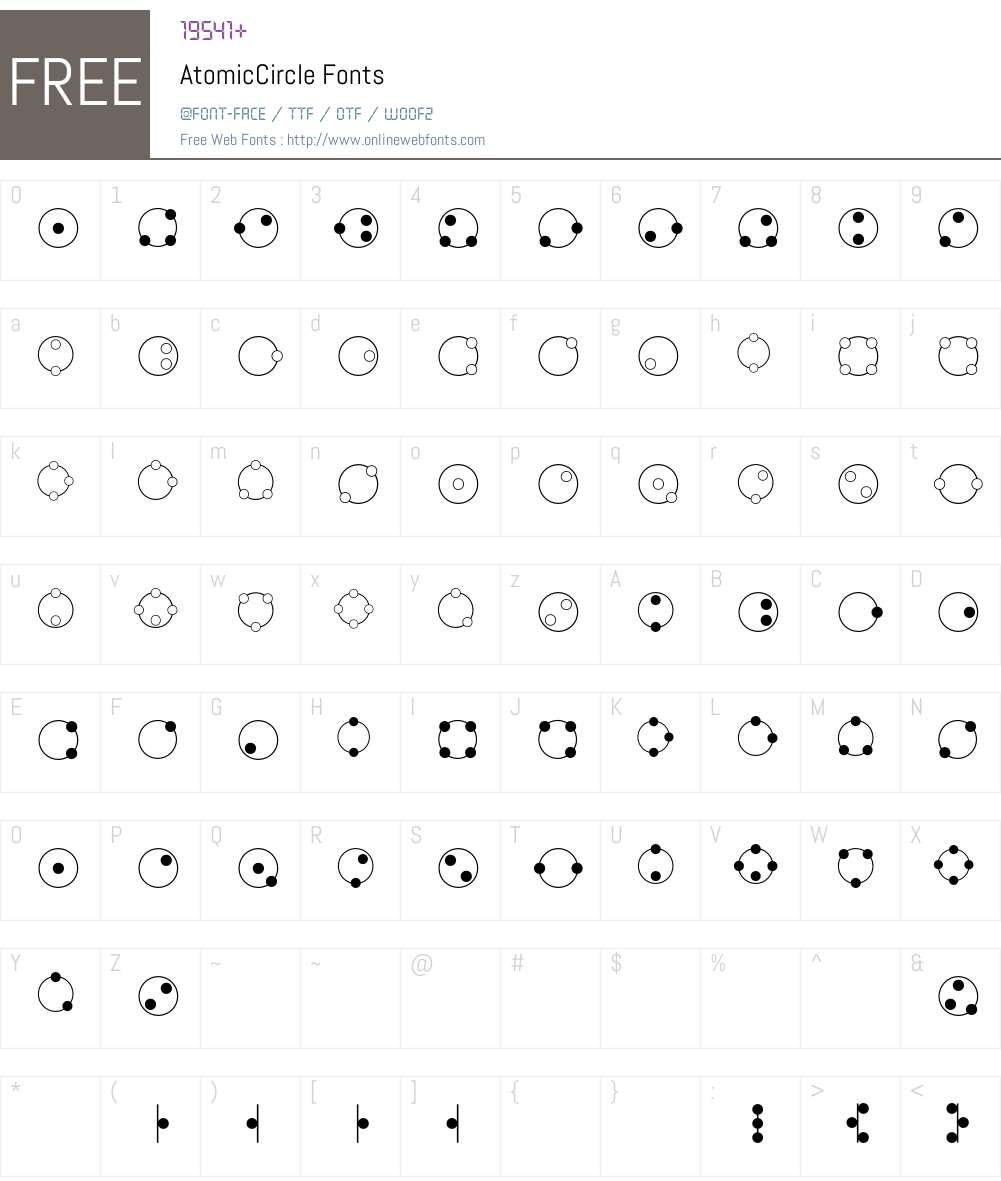 Atomic Font Screenshots