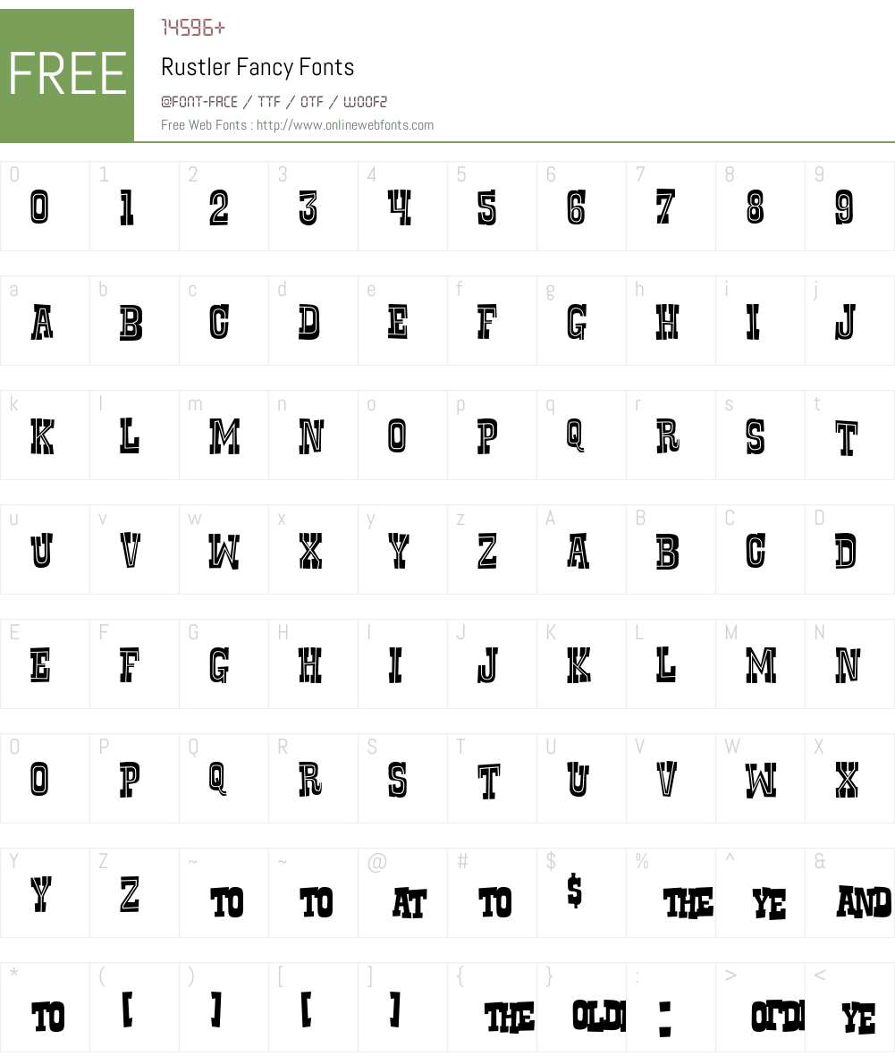 Rustler Fancy Font Screenshots