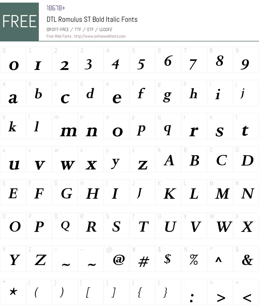 DTLRomulusST Font Screenshots