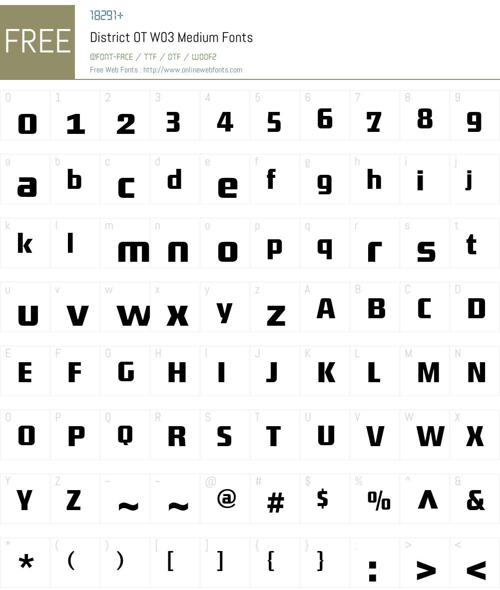FF District Font Screenshots