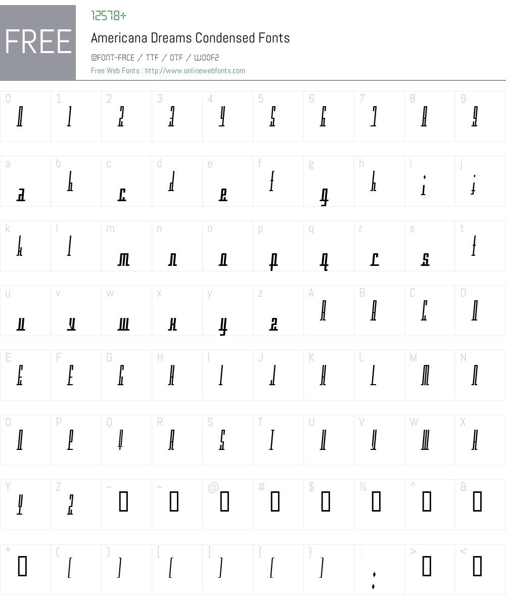 Americana Dreams Condensed Font Screenshots