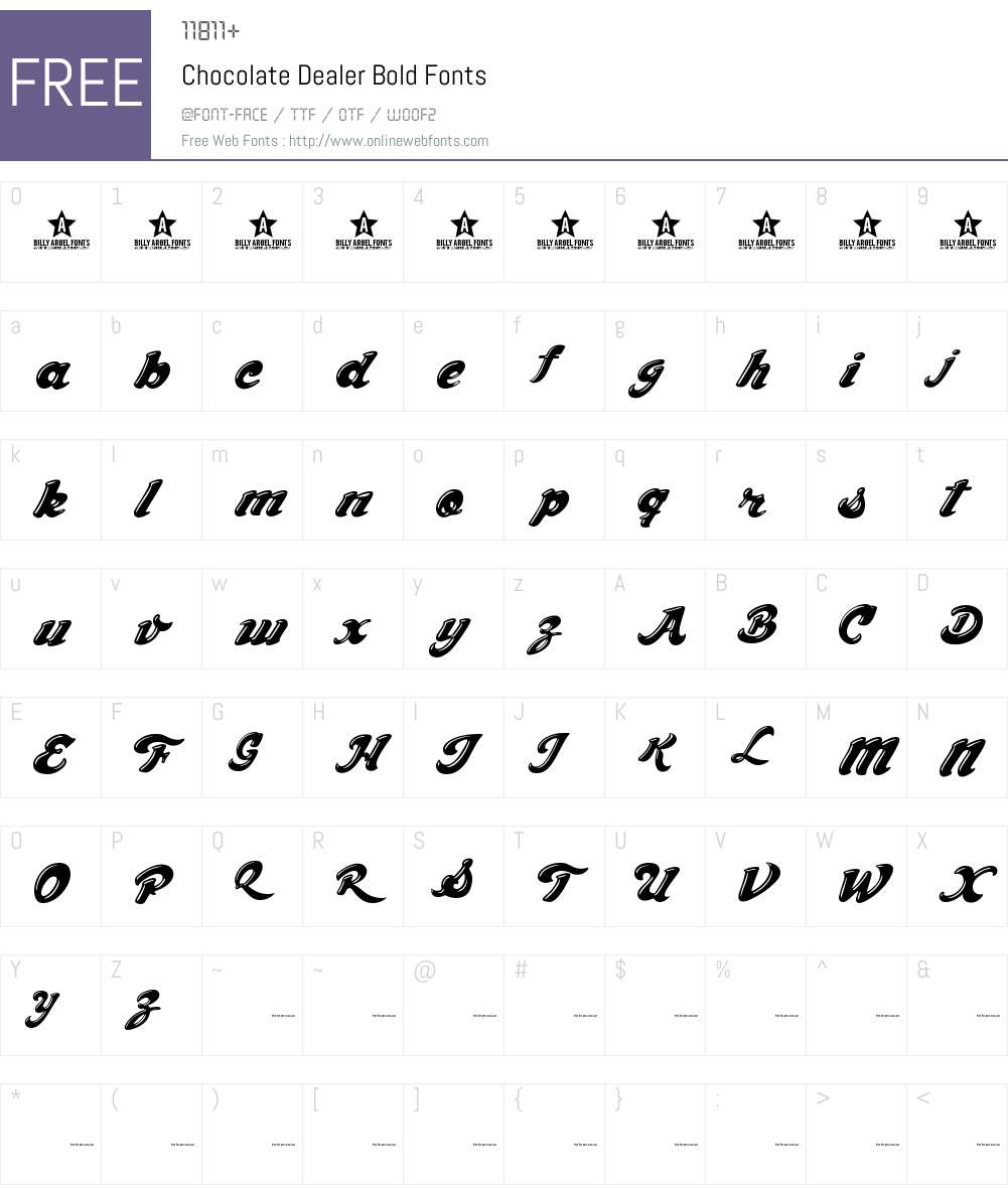 Chocolate Dealer Font Screenshots