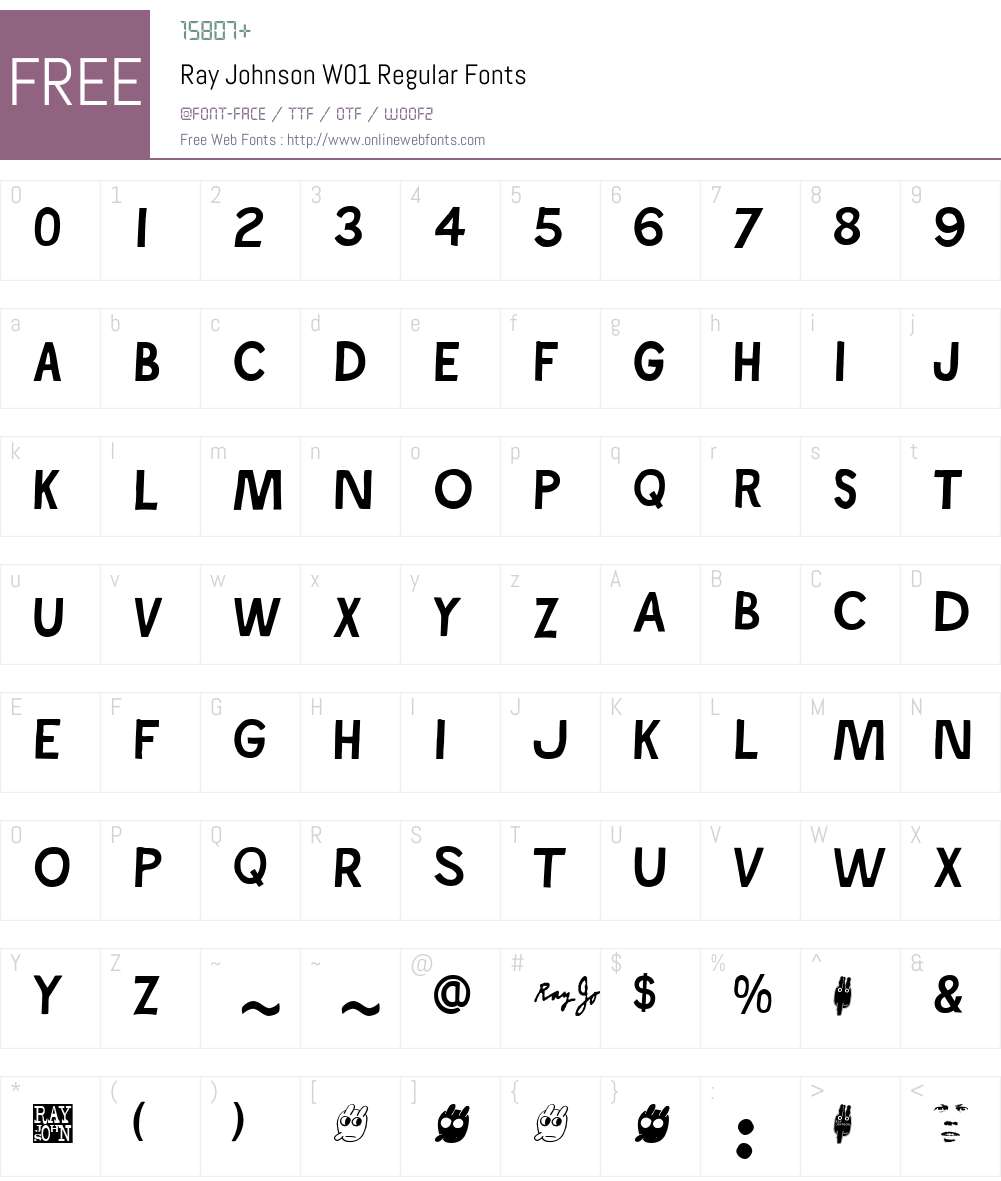 Ray Johnson Font Screenshots