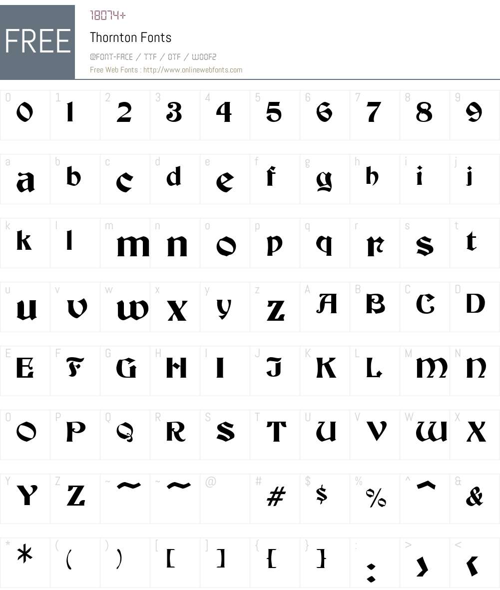 Thornton Font Screenshots