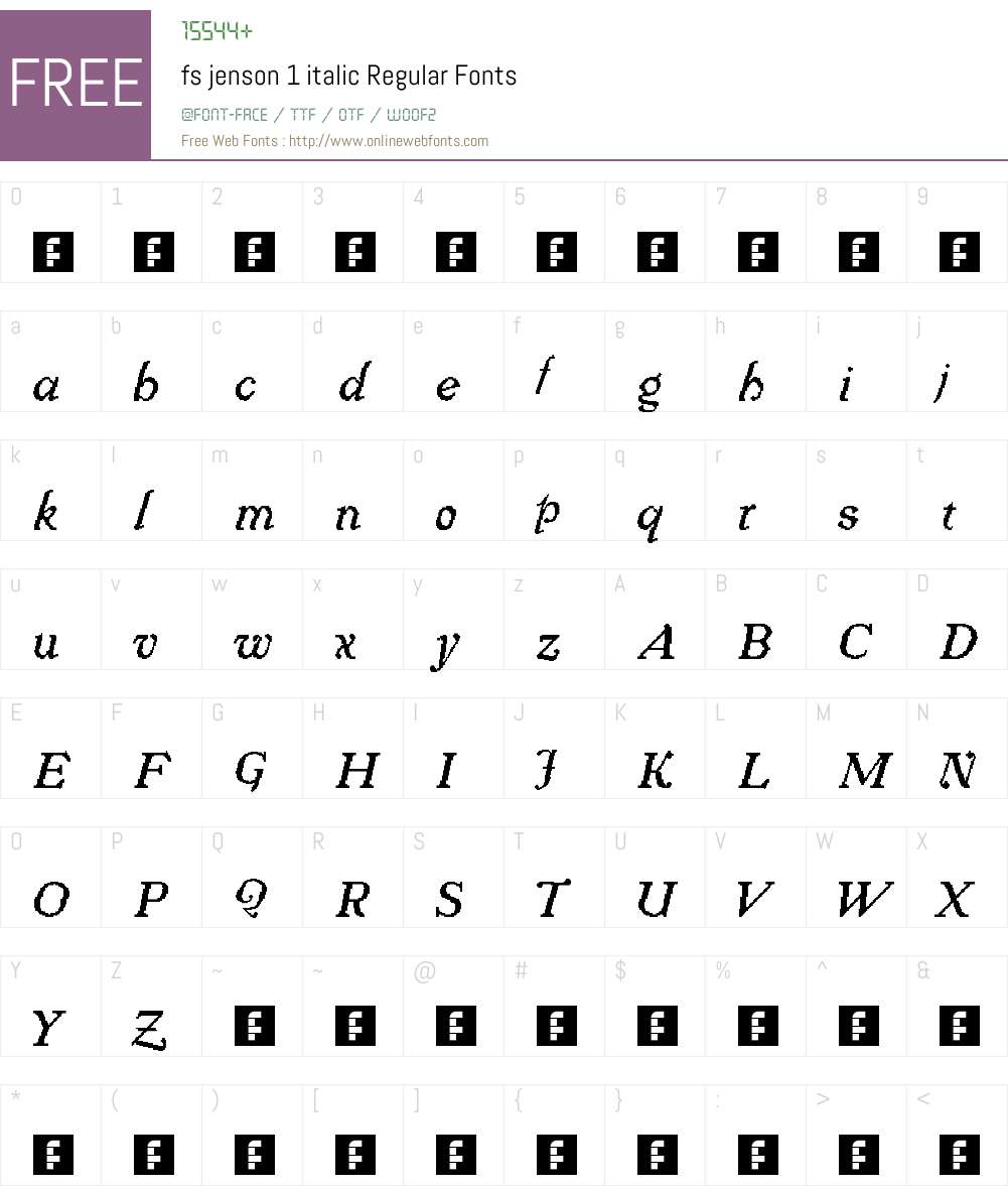 fs jenson 1 italic Font Screenshots