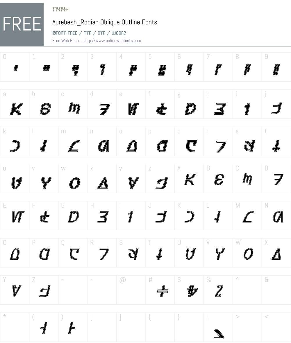 Aurebesh_Rodian Font Screenshots