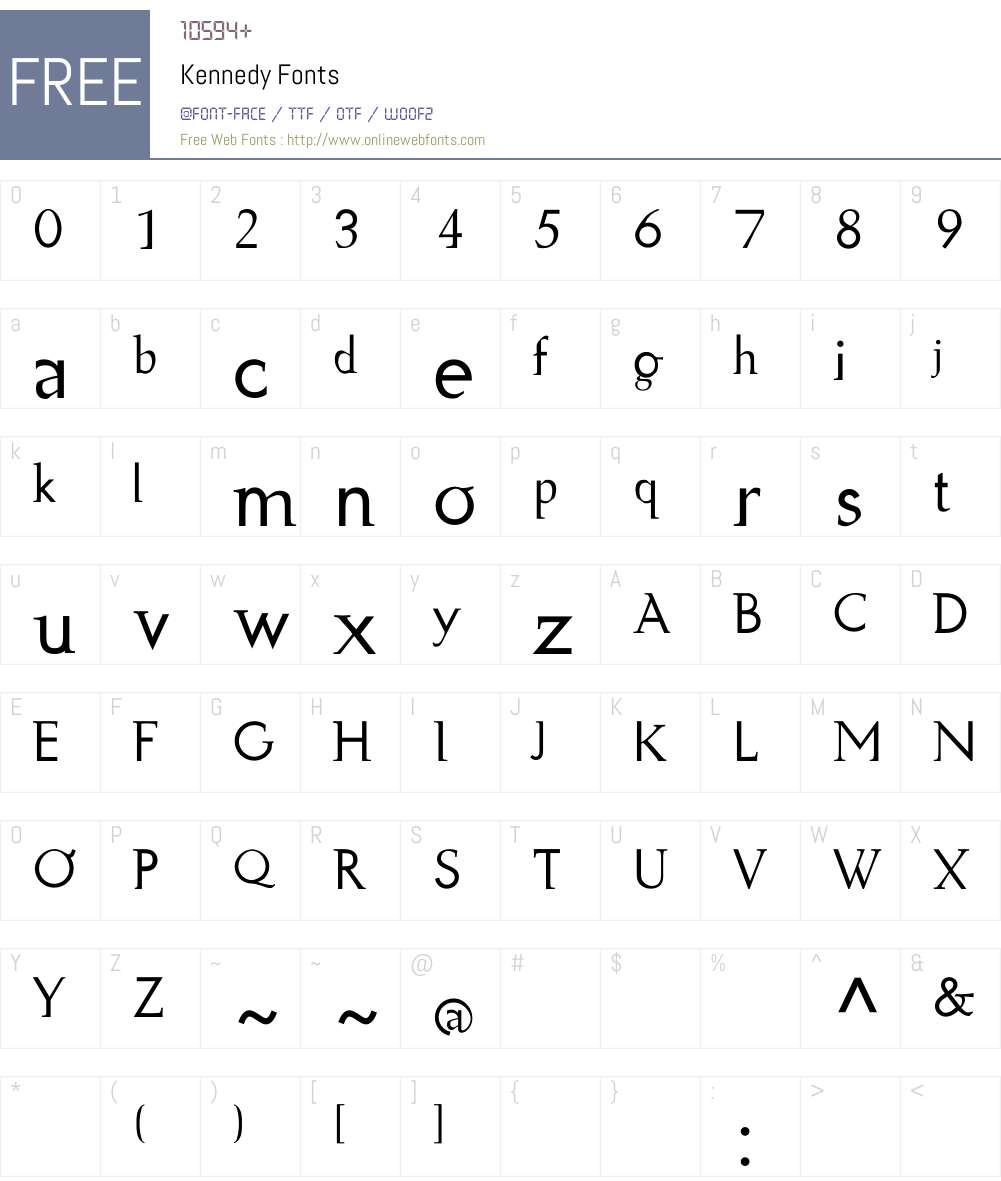 Kennedy Font Screenshots