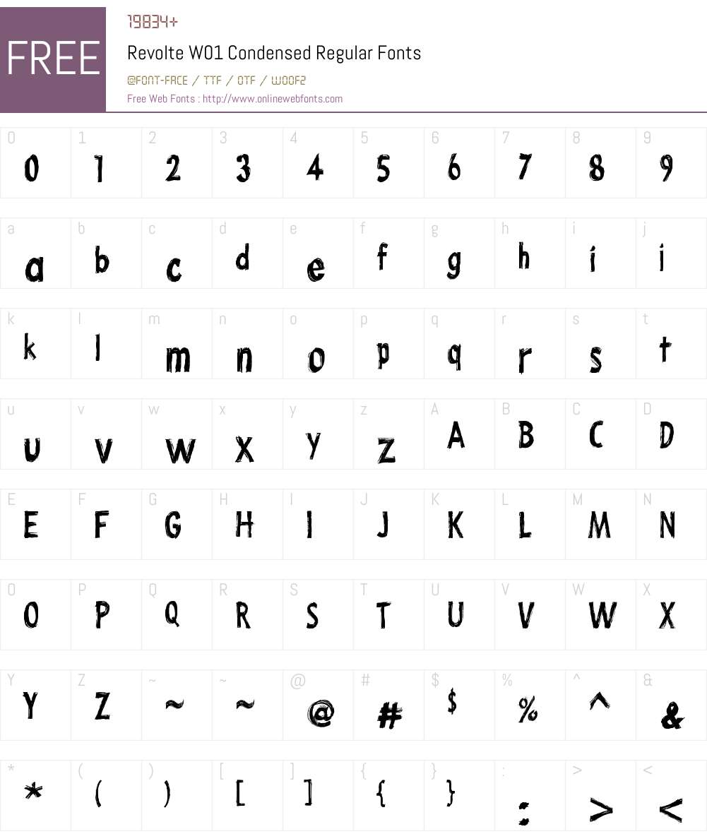 RevolteW01-CondensedRegular Font Screenshots