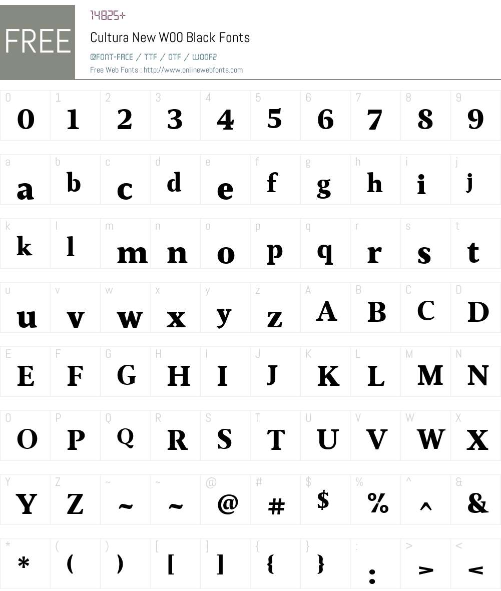 Cultura New Font Screenshots