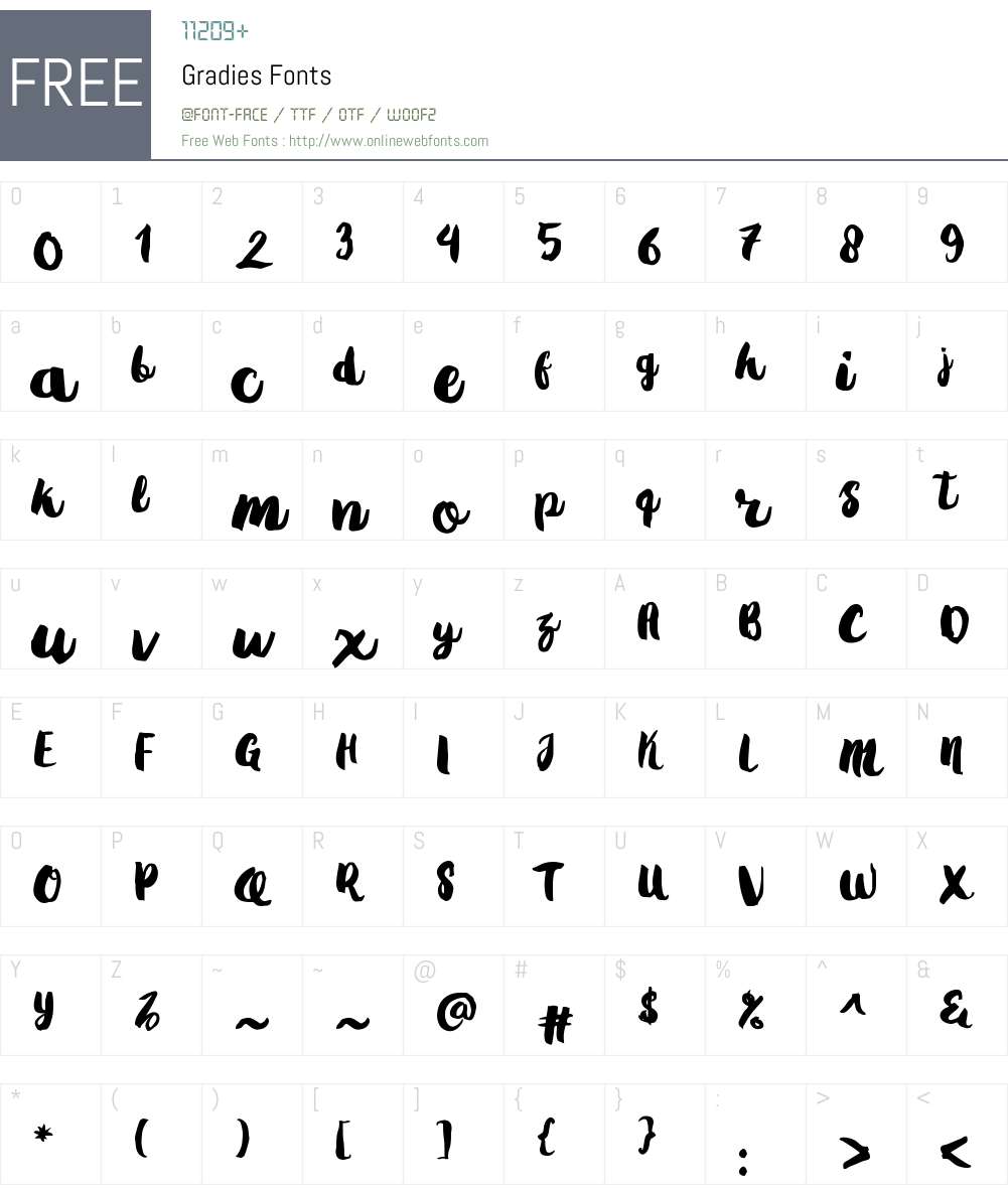 Gradies Font Screenshots
