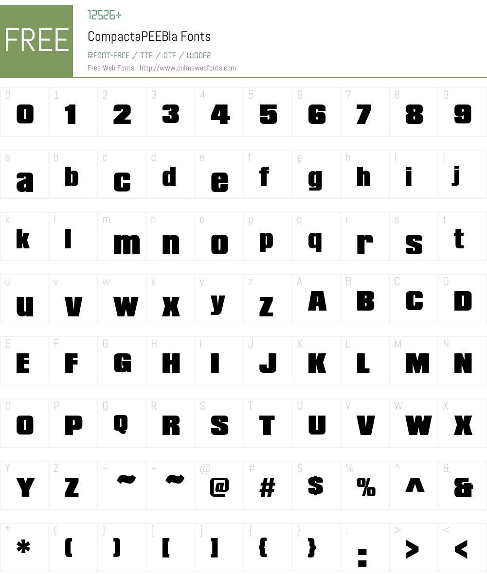 CompactaPEEBla Font Screenshots