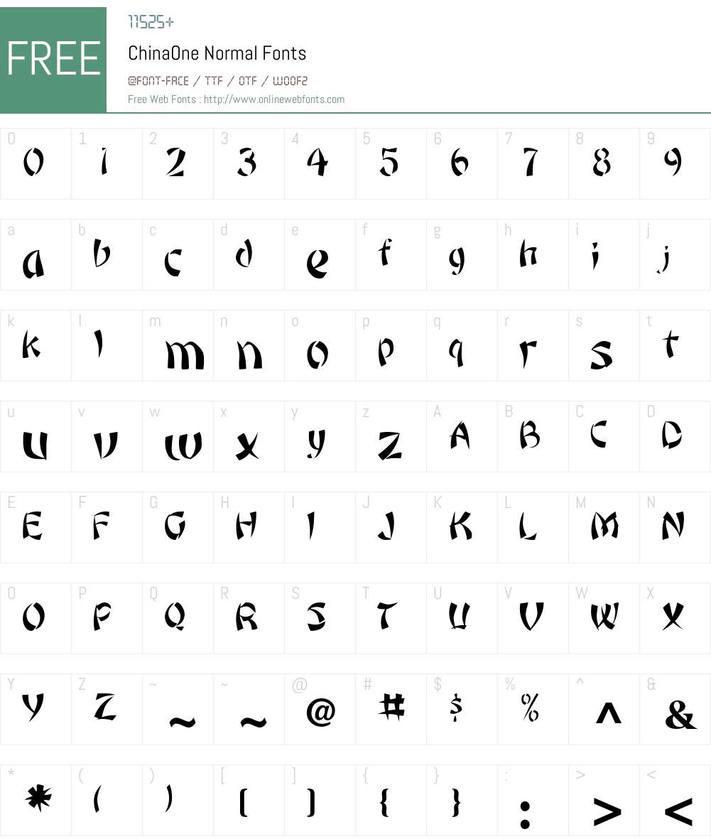 ChinaOne Font Screenshots