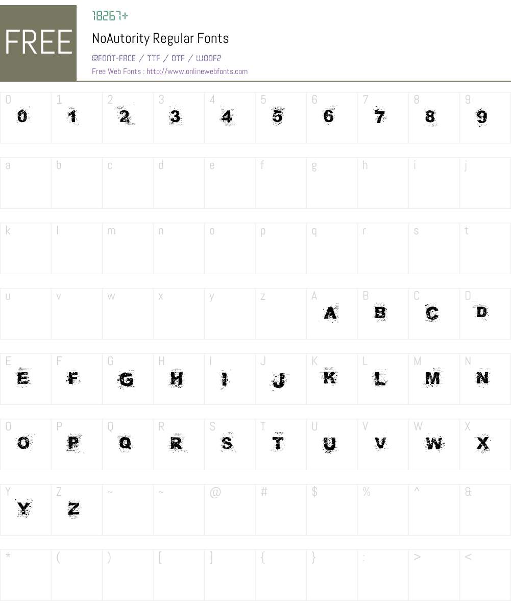 NoAutority Font Screenshots