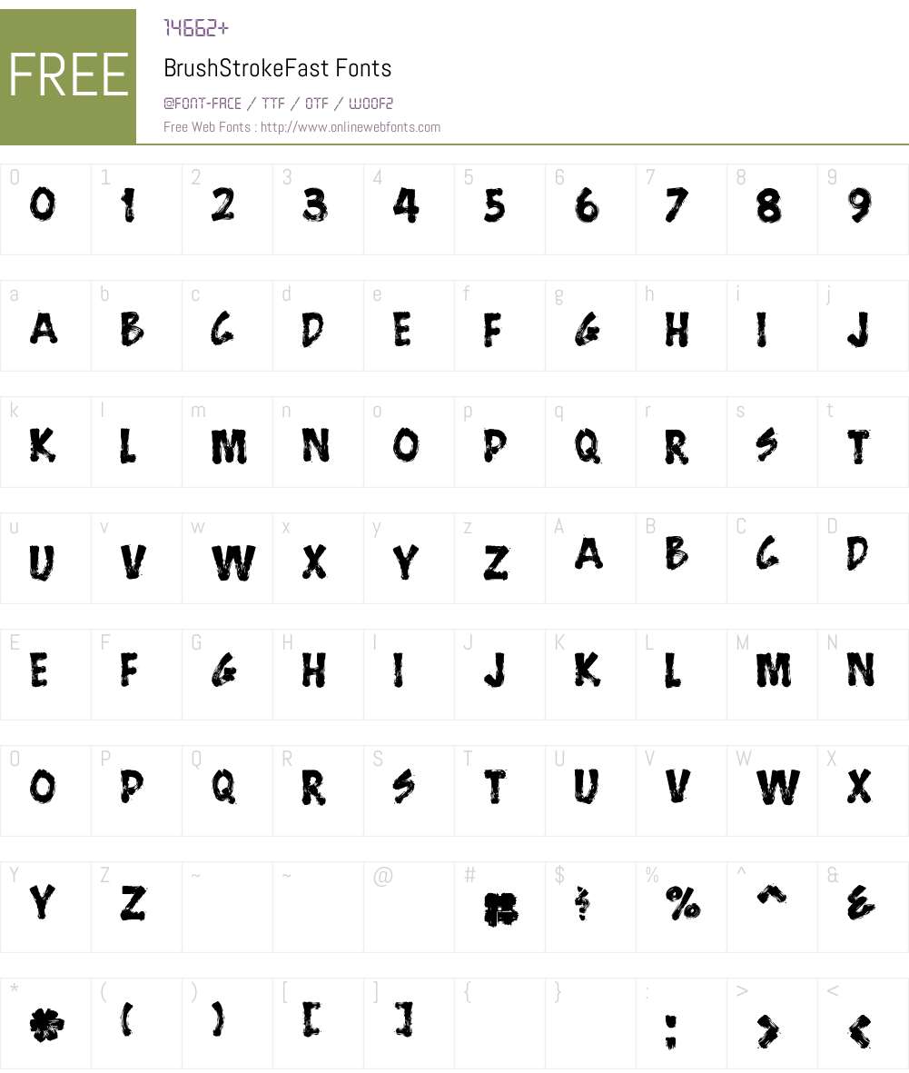 Brush Font Screenshots