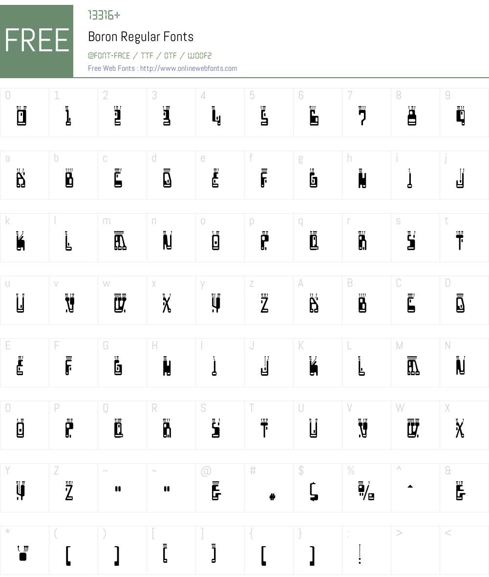 Boron Font Screenshots