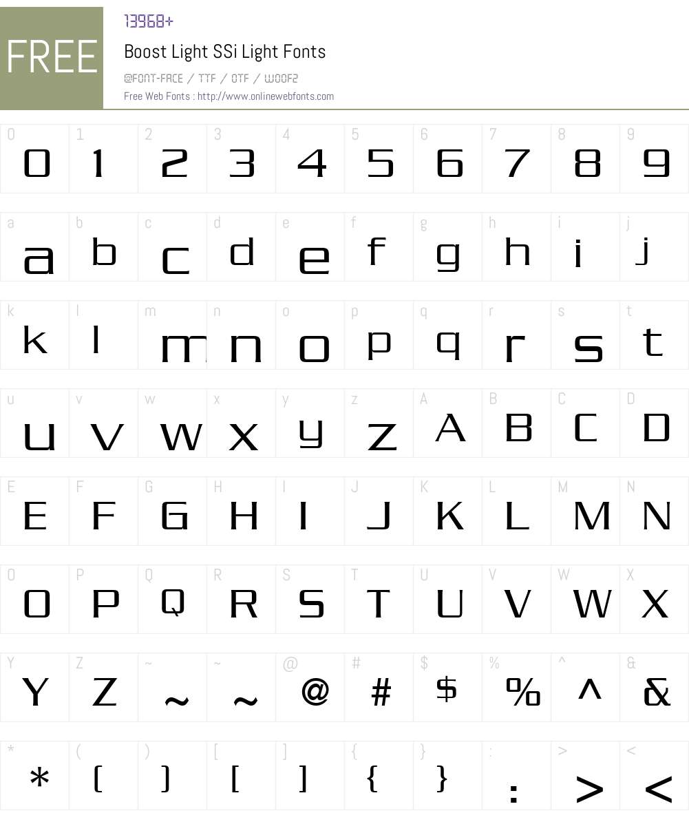 Boost Light SSi Font Screenshots