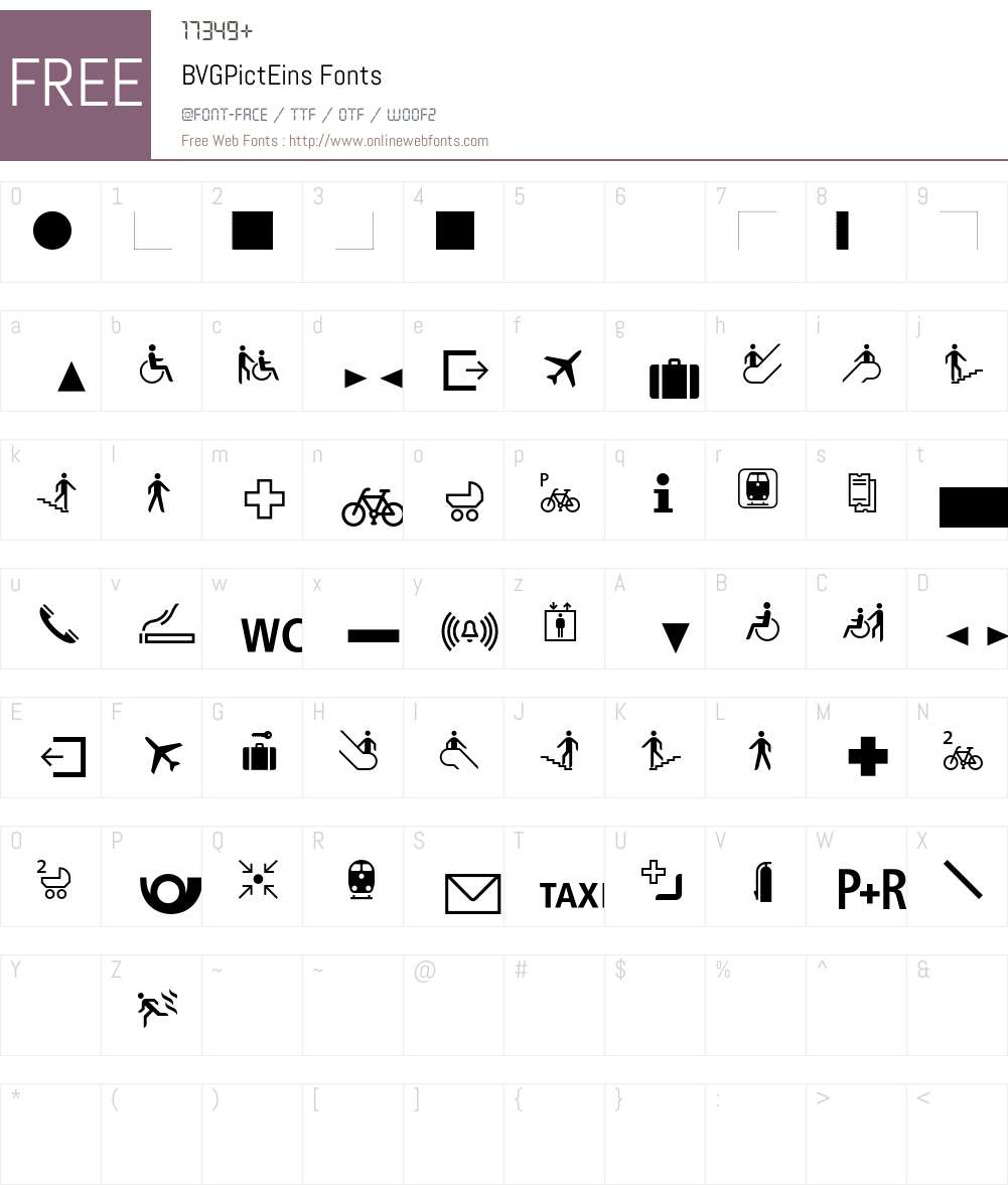 BVGPictEins Font Screenshots