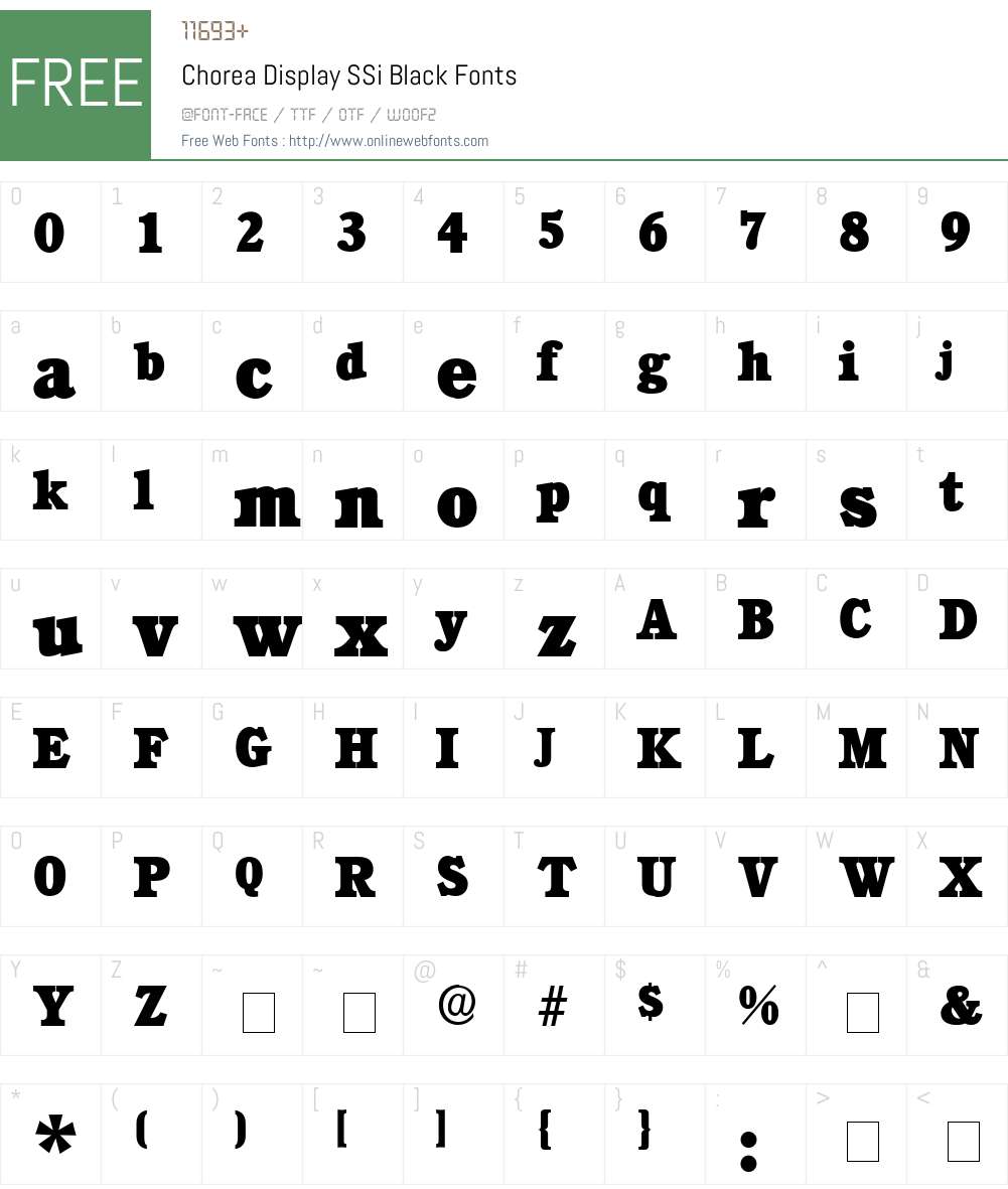 Chorea Display SSi Font Screenshots