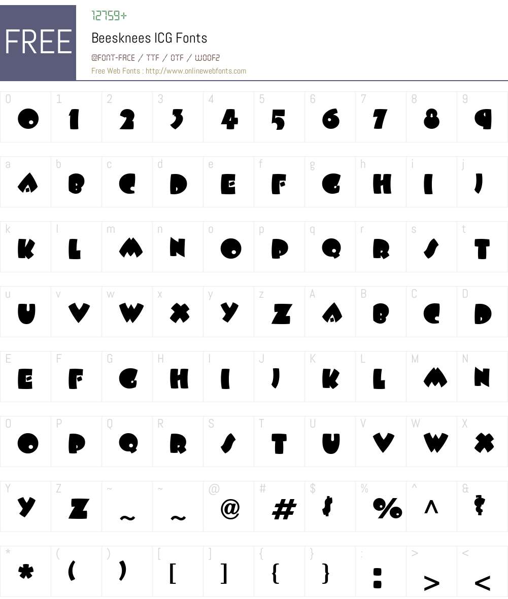 Beesknees ICG Font Screenshots