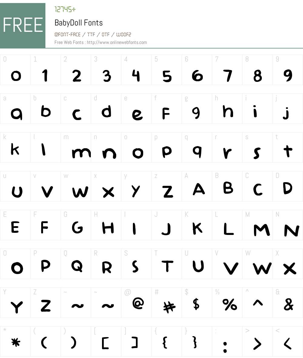 BabyDoll Font Screenshots