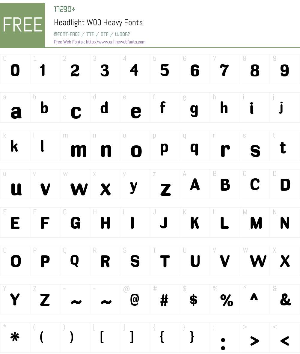 HeadlightW00-Heavy Font Screenshots