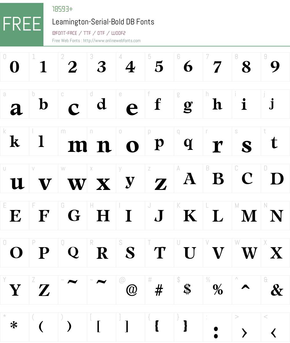 Leamington-Serial DB Font Screenshots