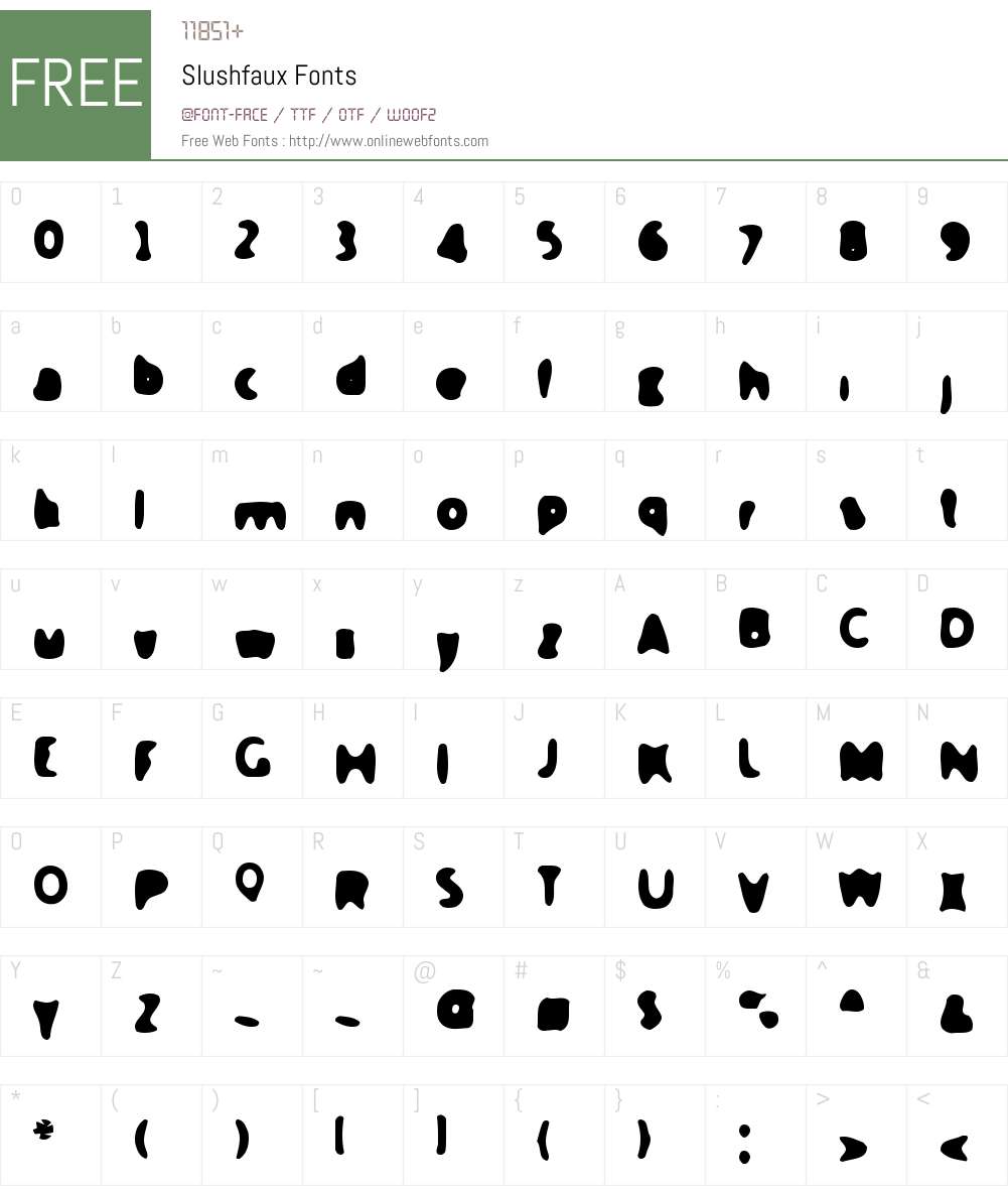 Slushfaux Font Screenshots