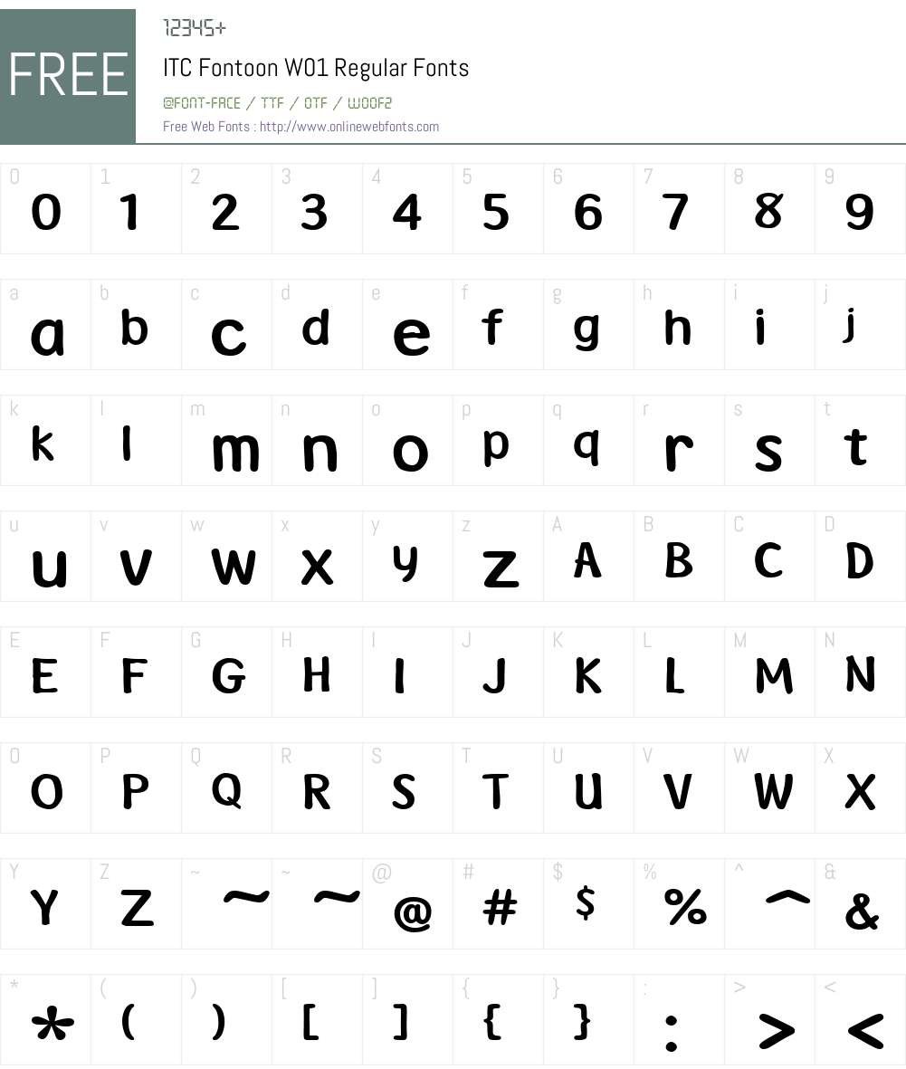 ITCFontoonW01-Regular Font Screenshots