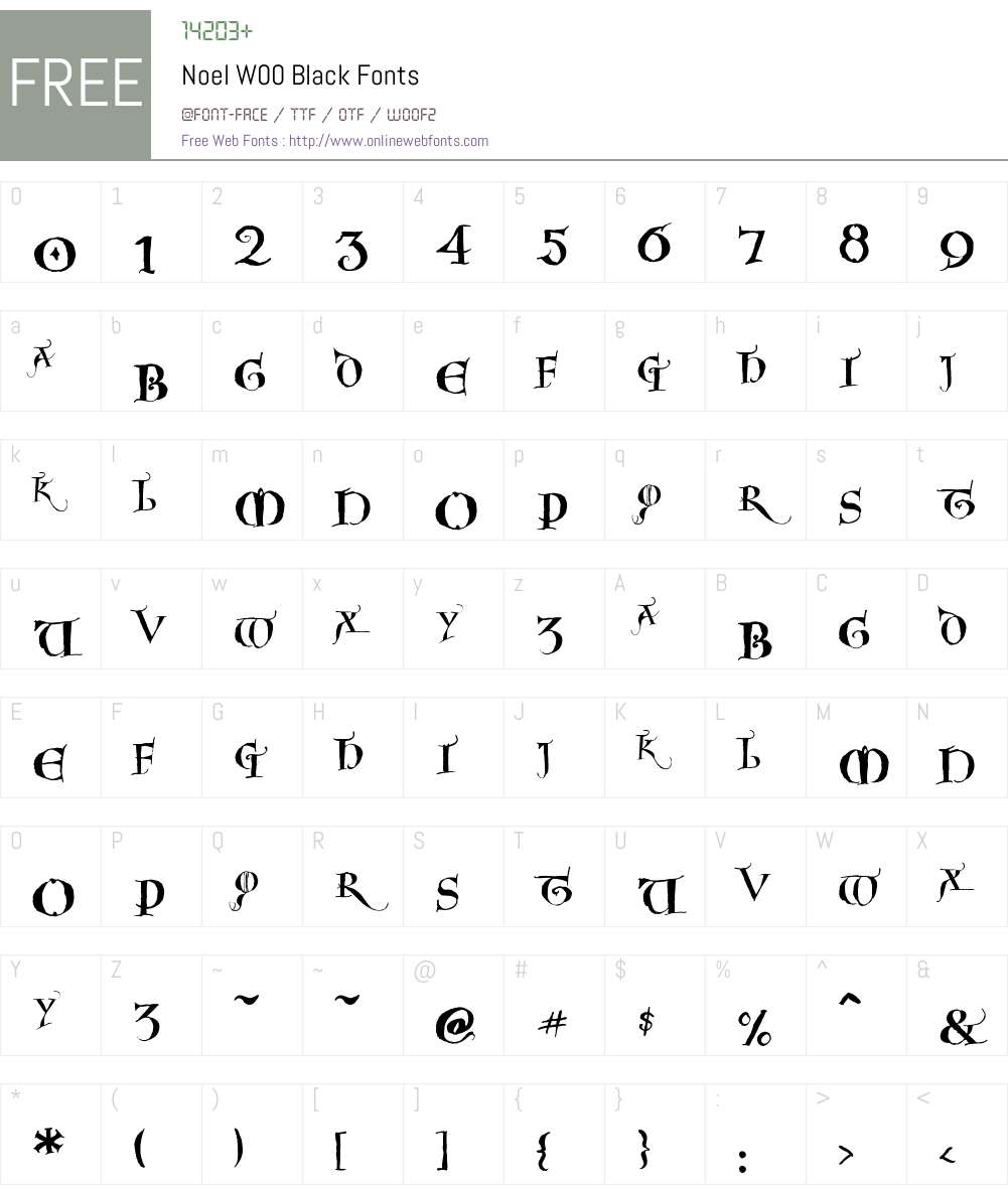NoelW00-Black Font Screenshots