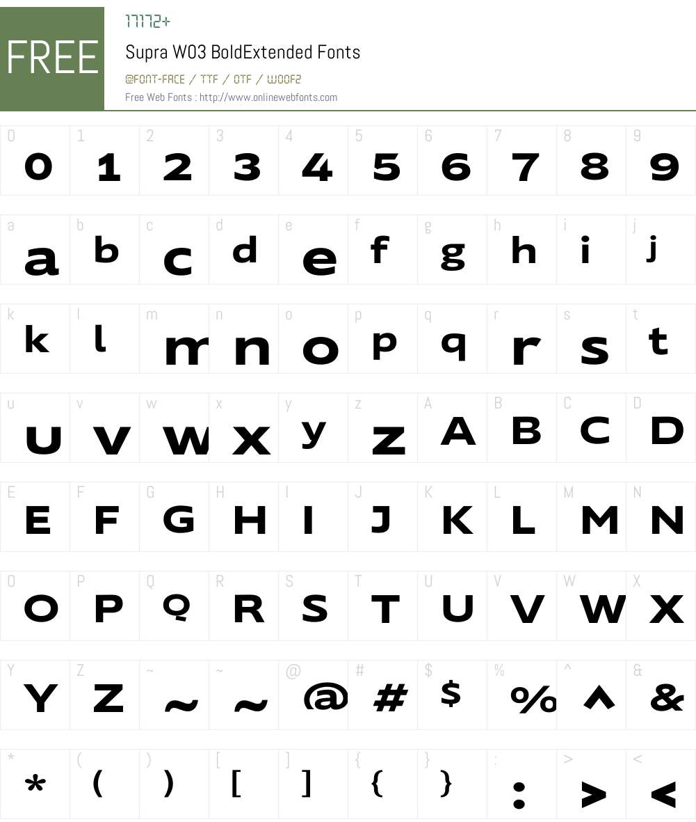 Supra Extended Font Screenshots
