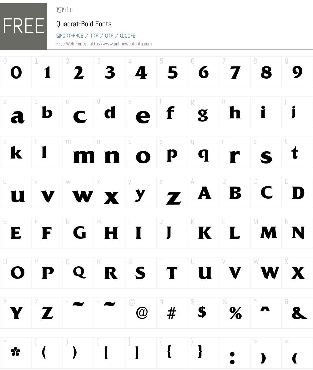 Quadrat-Bold Font Screenshots