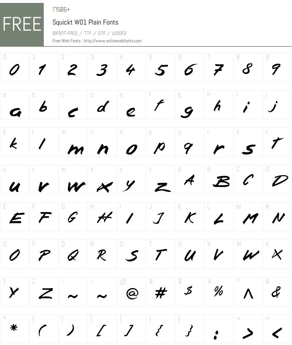 SquicktW01-Plain Font Screenshots