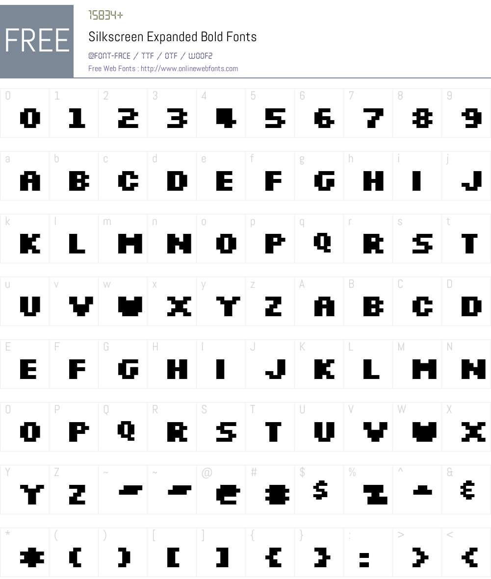 Silkscreen Expanded Font Screenshots