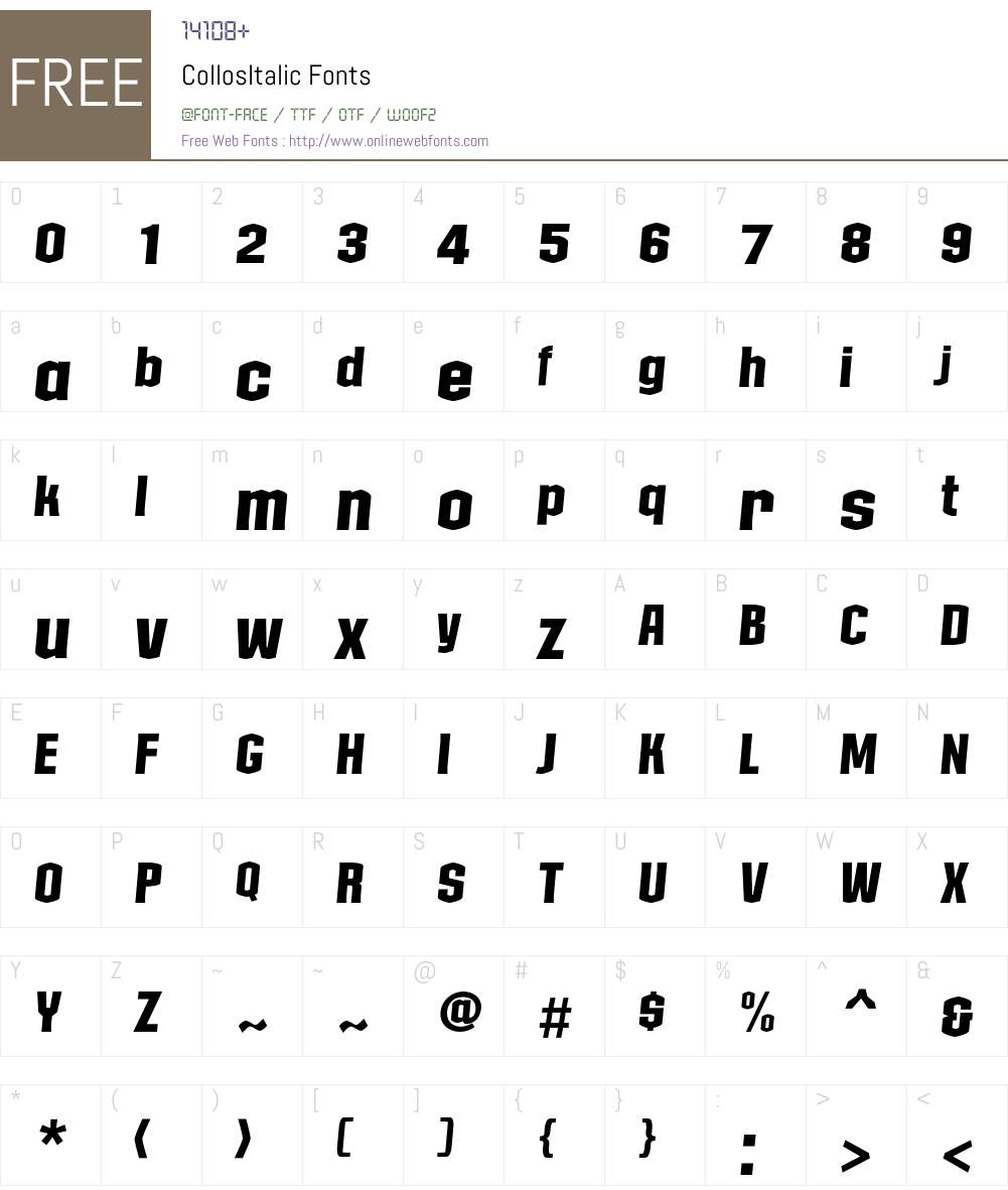 Collos Font Screenshots