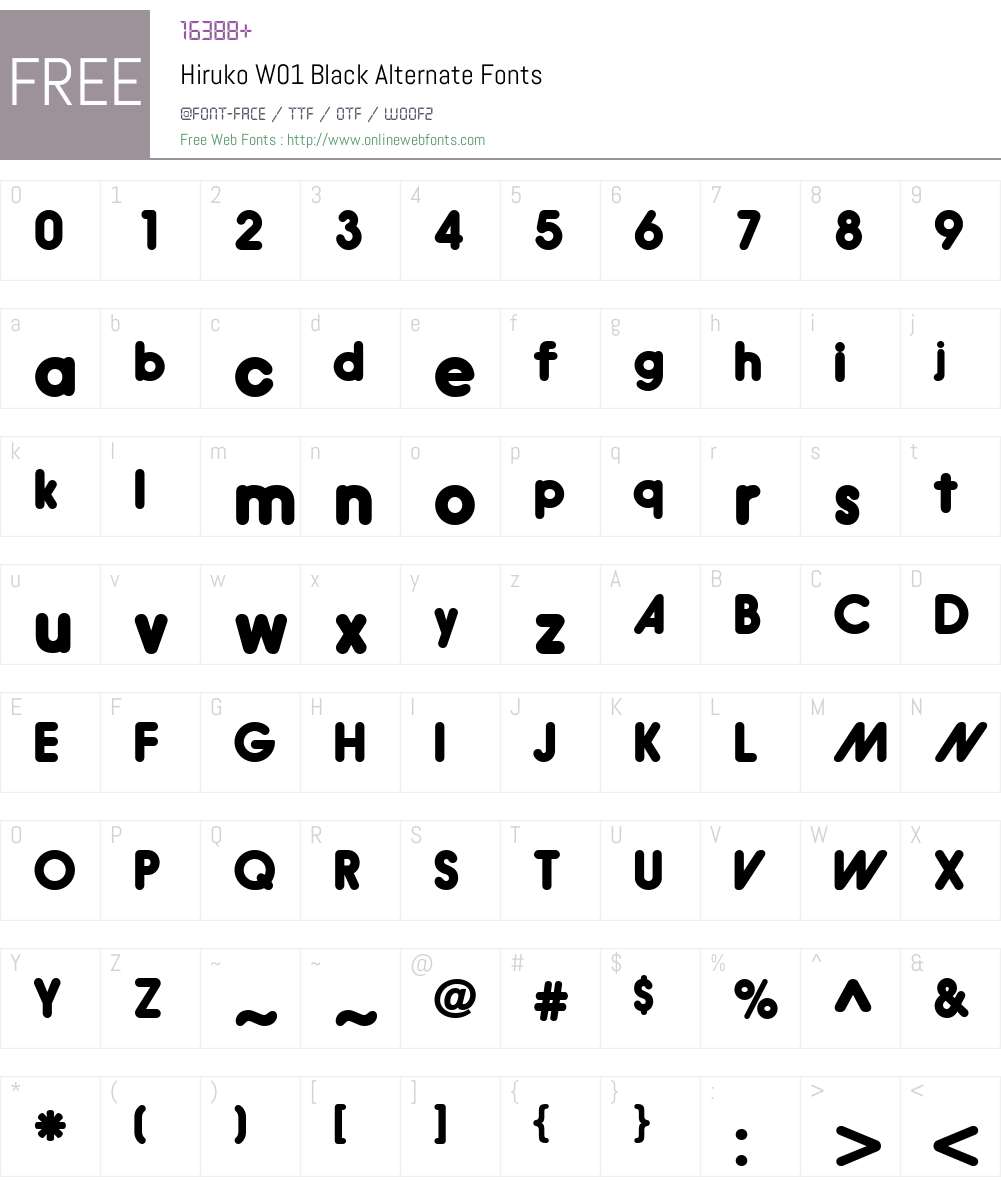 HirukoW01-BlackAlternate Font Screenshots