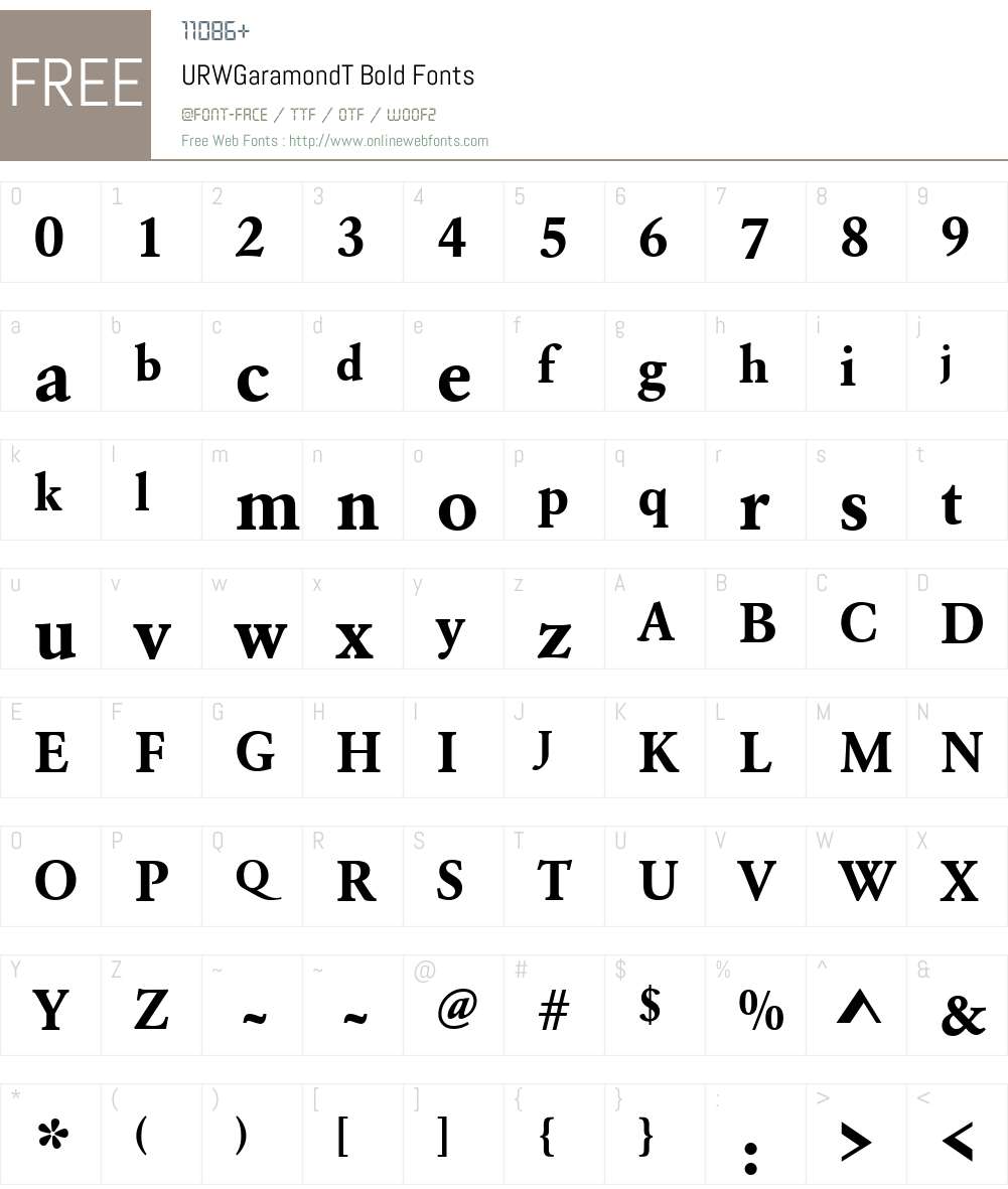 URWGaramondT Font Screenshots