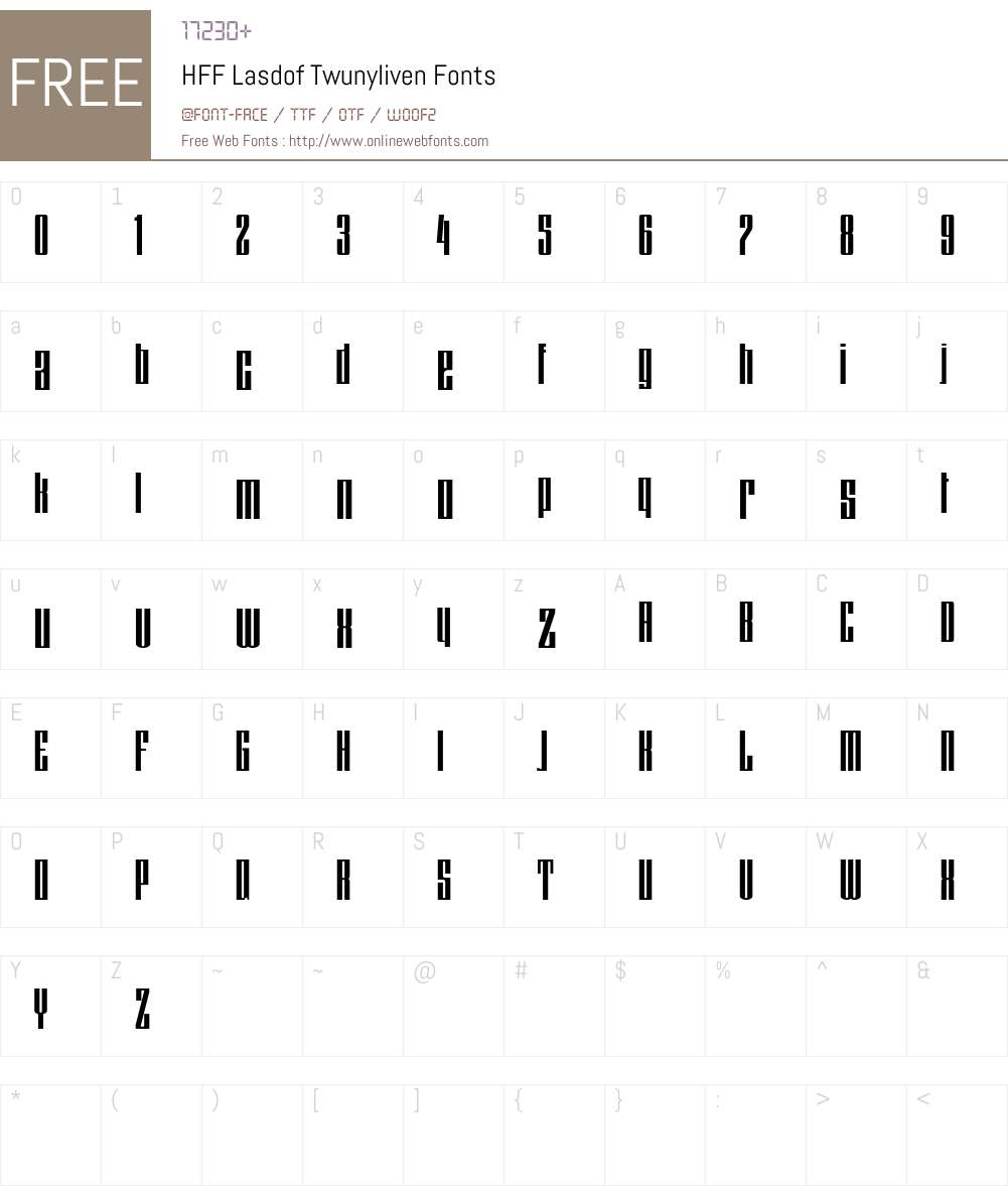 HFF Lasdof Twunyliven Font Screenshots
