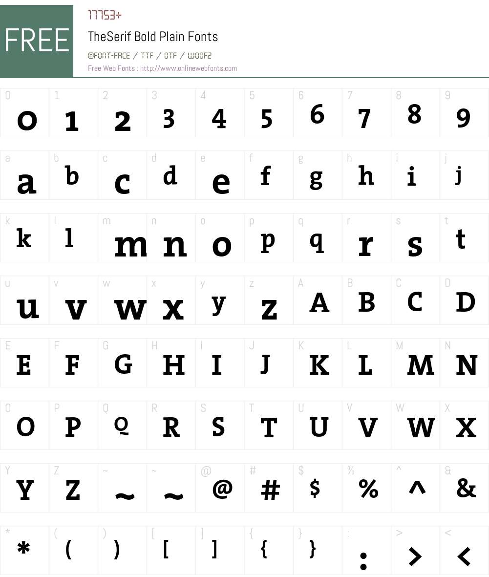 The Serif Bold- Font Screenshots