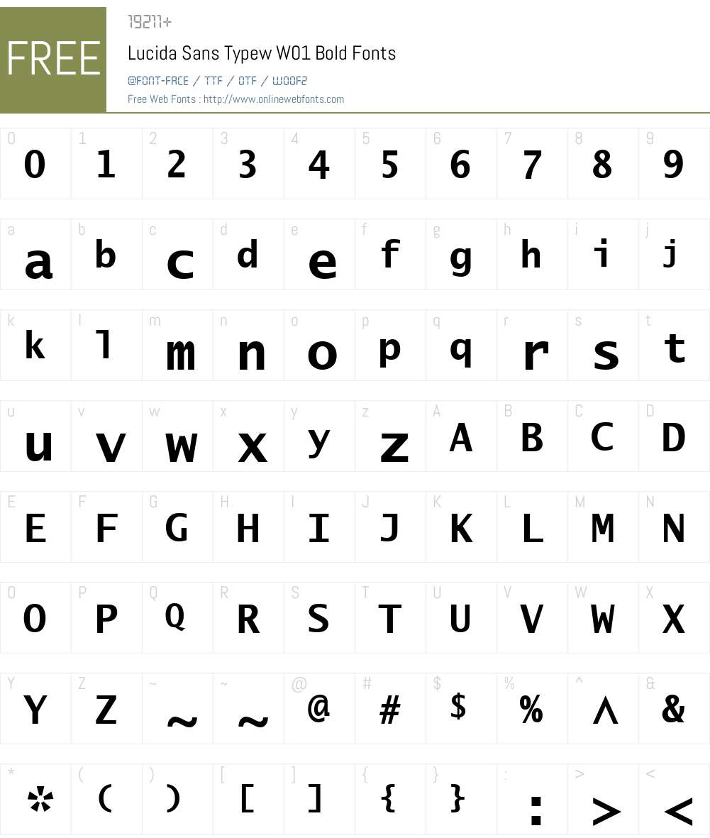 LucidaSansTypewW01-Bold Font Screenshots