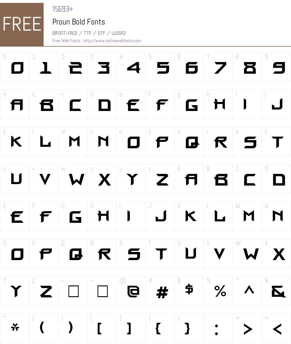 Proun Font Screenshots